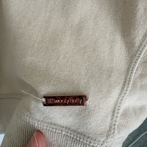 Sweaty Betty After Class Fleece Longsleeve Tan Cream Color Size XXS - Picture 4 of 10